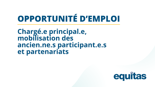 Ppportunité d’emploi : Chargé.e principal.e, mobilisation des ancien.ne.s participant.e.s et partenariats